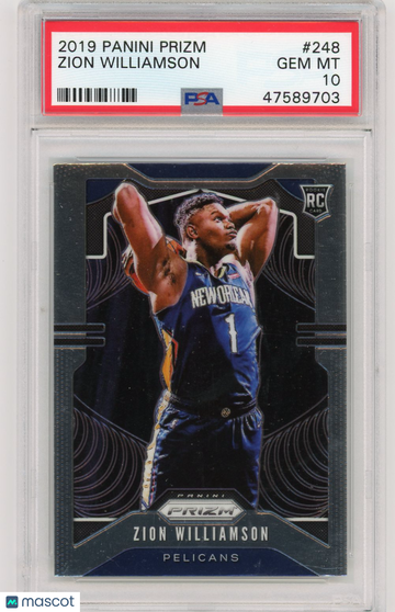 2019 Panini Prizm Zion Williamson #248 PSA 10