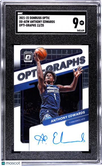 2021 Donruss Optic Anthony Edwards #OG-AEW Graphs SGC 9