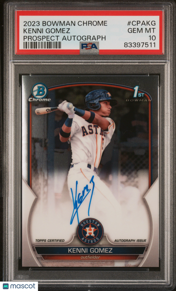 2023 Bowman Chrome Prospect Autographs Kenni Gomez #CPAKG PSA 10
