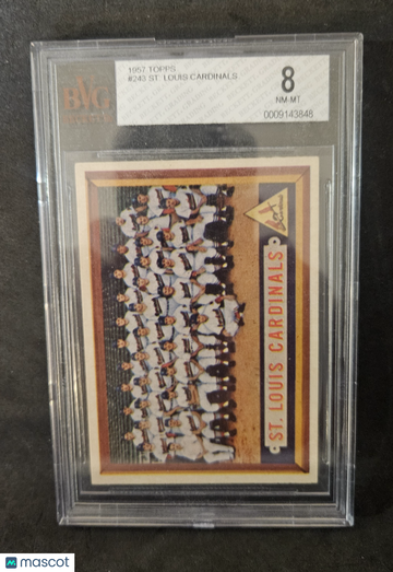 1957 Topps St. Louis Cardinals TC #243 BVG 8