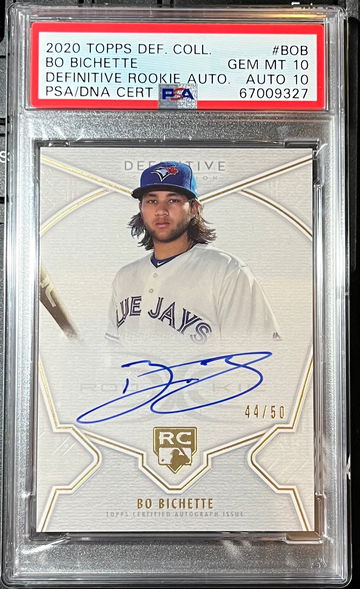 2020 Topps Definitive RC auto Bo Bichette /50 Dual PSA 10 