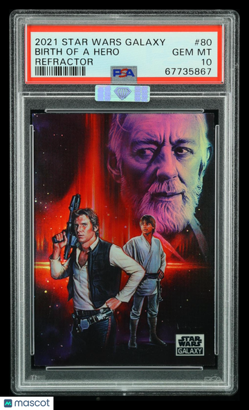 2021 Topps Chrome Star Wars Galaxy Birth of A Hero #80 Refractor MBA 10