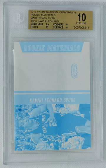 KAWHI LEONARD 2013 Panini National Convention Rookie Materials Make Ready Cyan /5 RC RARE Clippers - BGS 10 PRISTINE
