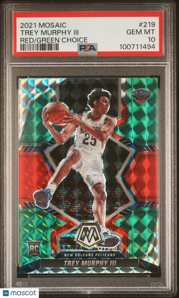 2021 Panini Mosaic Trey Murphy III #219 Red Green Choice PSA 10