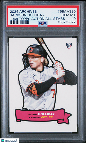 Jackson Holliday 2024 Topps Archives 1968 Topps Action All-Stars PSA 10
