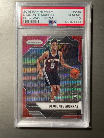 2016 Low Pop Prizm Ruby Wave Dejounte Murray PSA 10