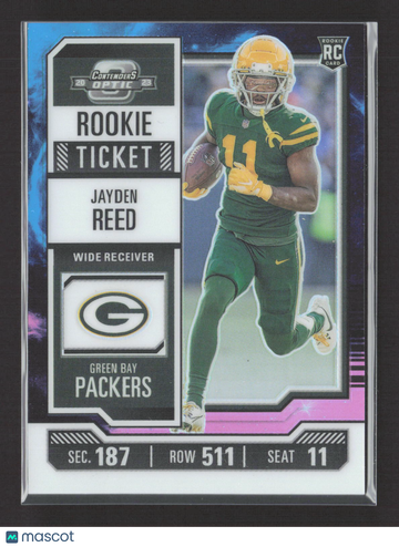 2024 Panini Contenders Optic Prizm Jayden Reed #76 Nebula /02 RC