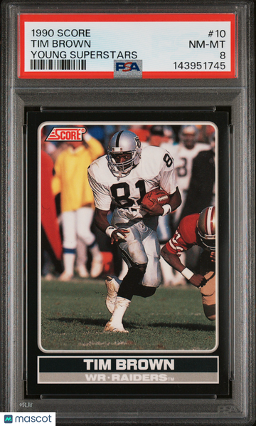 1990 Score Young Superstars Tim Brown #10 PSA 8