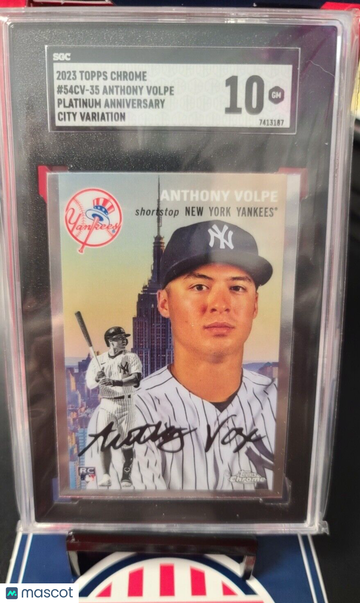 2023 Topps Chrome Anthony Volpe #54CV-35 Chrome Rookie SGC 10
