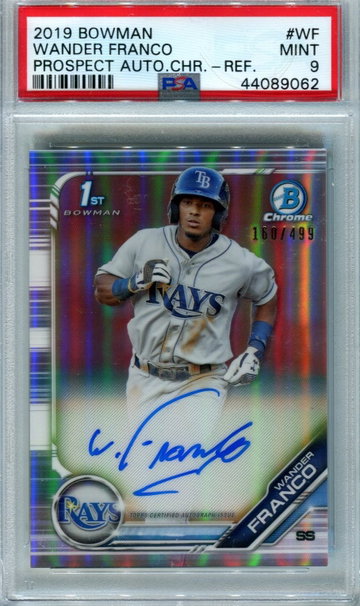 2019 Wander Franco bowman chrome auto refractor /499 PSA 9