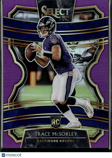 Trace McSorley 2020 Panini Select Concourse Prizm RC Purple /75 Baltimore Ravens