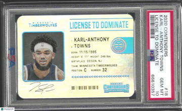 2020 Panini Contenders License To Dominate Karl-Anthony Towns #18 PSA 10