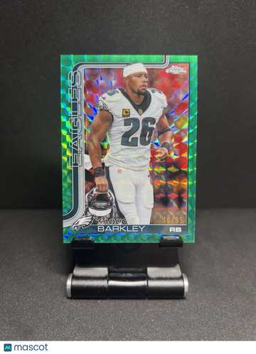 2025 CHROME SAQUON BARKLEY IMAGE VARIATION GREEN REFRACTOR /99 SP