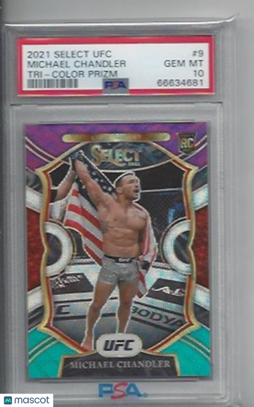 2021 Panini Select UFC Michael Chandler #9 Tri Color Prizm PSA 9