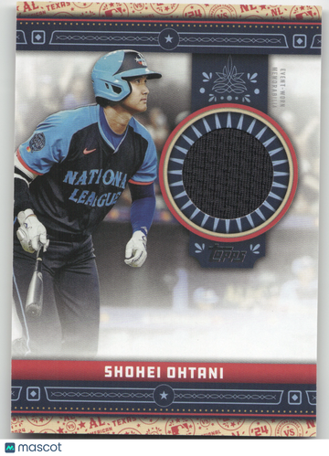 2024 Topps Baseball Update Series All-Star Stitches Shohei Ohtani #ASR-SO Event-Worn Memorabilia All-Star Stitches Card