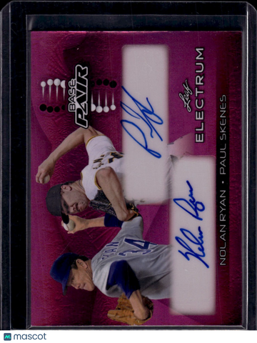 2024 Leaf Electrum Base Pair Paul Skenes Nolan Ryan #BP-18 Purple /10 Dual Autograph