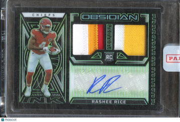 Rashee Rice 2024 Panini Obsidian Football Dual Patch RC Memorabilia Auto /25 Kansas City Chiefs