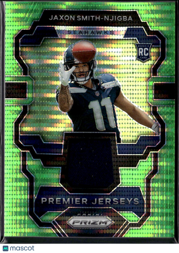 Jaxon Smith-Njigba 2023 Panini Prizm Premier Jerseys RC Authentic Memorabilia Premier Jerseys Green Seattle Seahawks