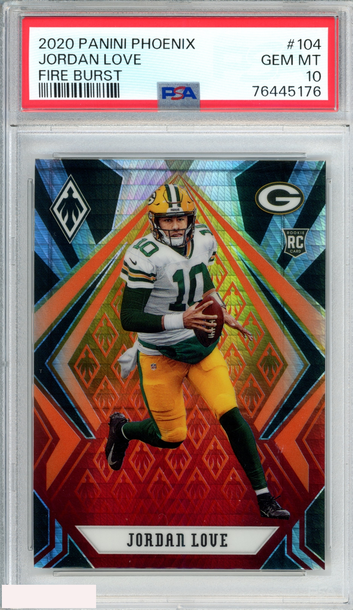 2020 PANINI PHOENIX JORDAN LOVE #104 FIRE BURST ROOKIE RC PSA 10 GEM MT
