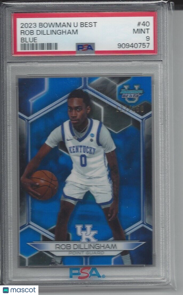 2023 Bowman University Best ROB DILLINGHAM #40 Blue Refractor PSA 9