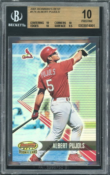 2001 Bowman's Best 174 Albert Pujols RC BGS 10 PRISTINE