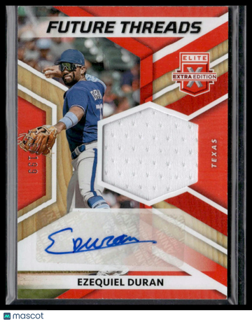 2022 Panini Elite Extra Edition Ezequiel Duran #FTS-ED Future Threads Signatures Orange AU,SN,MEM