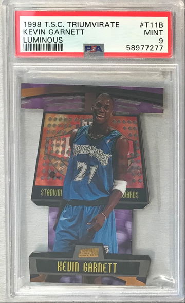 Kevin Garnett 1998 Stadium Club Triumvirate Luminous #T11B PSA 9 Mint - Timberwolves