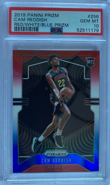 2019 Panini Prizm Cam Reddish Red/White/Blue Prizm PSA 10