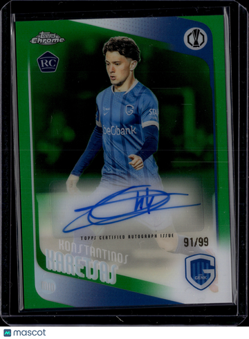 2026 Topps Chrome UEFA Club Competitions Konstantinos Karetsas #CA-KK Green Refractor /99 RC