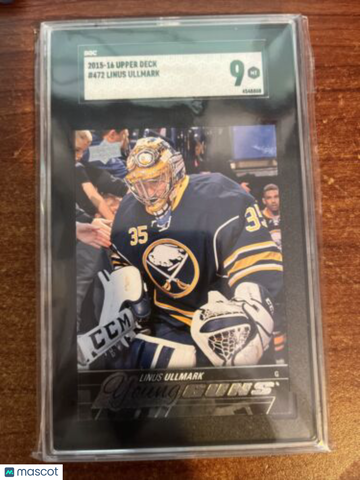 2015 Upper Deck Linus Ullmark #472 Rookie SGC 9