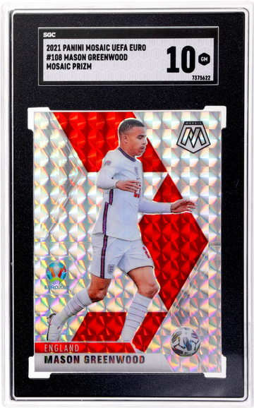 2021 Panini Mosaic Euro Mosaic Prizm Mason Greenwood #108 SGC 10