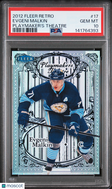 2012-13 Fleer Retro Playmaker's Theatre Evgeni Malkin #17 /100 PSA 10