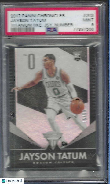 2017 Panini Chronicles Jayson Tatum #203 Titanium RKE. Jsy. Number PSA 10
