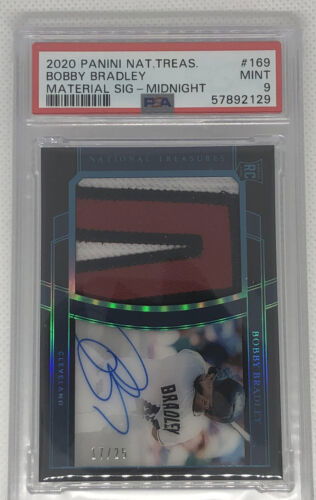 Bobby Bradley PSA 9 2020 National Treasures Midnight RPA RC Patch Auto /25 RC
