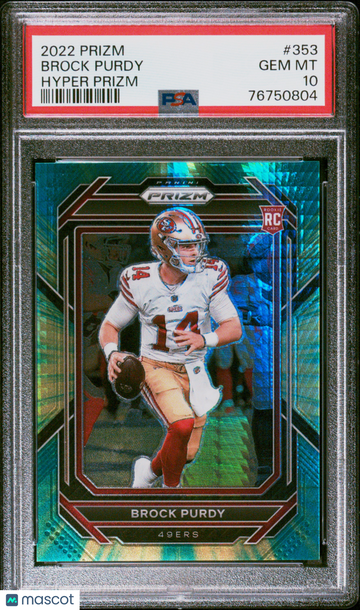 2022 Panini Prizm Brock Purdy #353 Hyper /175 Rookie PSA 10