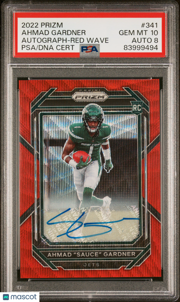 2022 Panini Prizm Sauce Gardner #341 Autograph Red Wave PSA 10 Auto 8