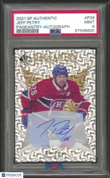 2021 Upper Deck SP Authentic Pageantry Jeff Petry #P39 Autograph PSA 9