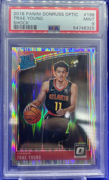 2018-19 PANINI DONRUSS OPTIC SHOCK TRAE YOUNG ATLANTA HAWKS RC PSA 9 MINT