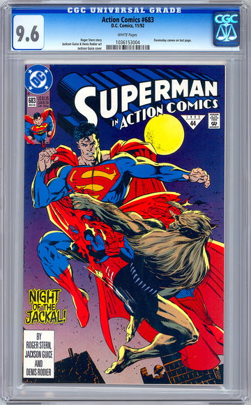 ACTION COMICS #683 CGC 9.6 *VERY 1ST DOOMSDAY APPEARANCE* DEATH OF SUPERMAN 1992