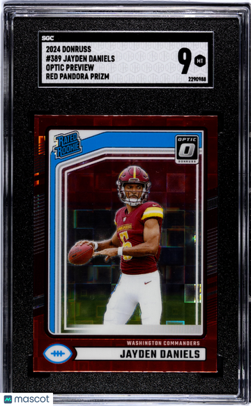 2024 Donruss Jayden Daniels #389 Optic Preview Red Pandora Prizm SGC 9