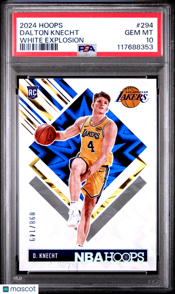 2024-25 Panini NBA Hoops Dalton Knecht #294 White Explosion /149 Parallel/Variety Rookie Insert PSA 10