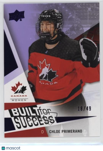 2025 Upper Deck Team Canada Juniors - Built for Success - Purple Chloe Primerano #BS-12 Purple Rookie 18/49