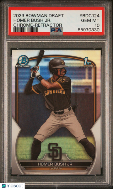 Homer Bush JR. 2023 Bowman Draft #BDC124-Chrome Refractor PSA 10