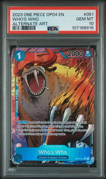 2023 One Piece Kingdoms of Intrigue Alternate Art Who's Who #51 PSA 10