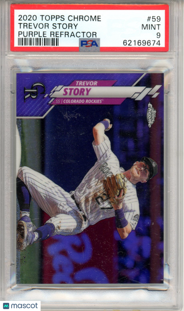 2020 Topps Chrome Trevor Story #59 Purple Refractor PSA 9