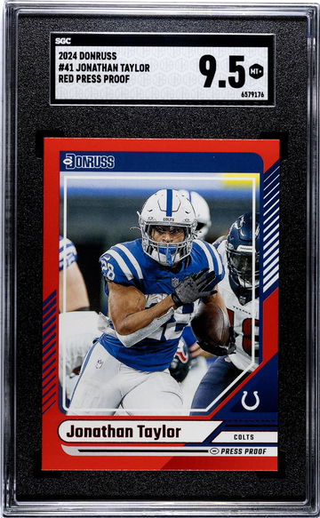 2024 Donruss #41 Jonathan Taylor Red Press Proof SGC 9.5