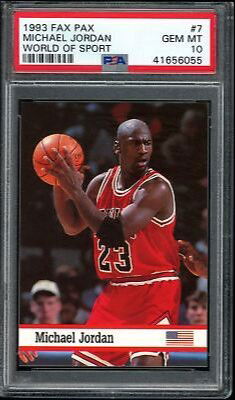 1993 Fax Pax World of Sport 7 Michael Jordan Chicago Bulls PSA 10 Gem Mint