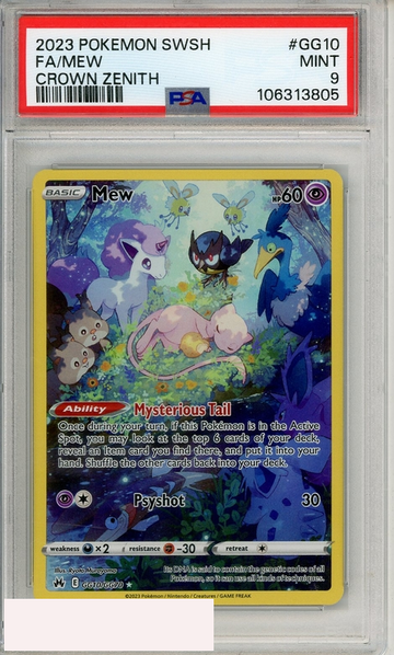 2023 POKEMON SWORD AND SHIELD CROWN ZENITH FA MEW #GG10 PSA 9 MINT