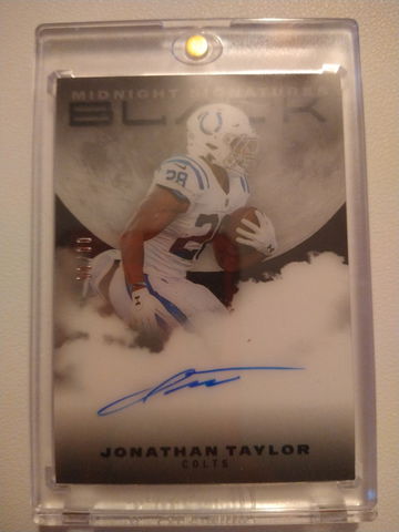 Jonathan Taylor #'D /35 SSP 2021 Panini Black On Card Auto Midnight Signatures