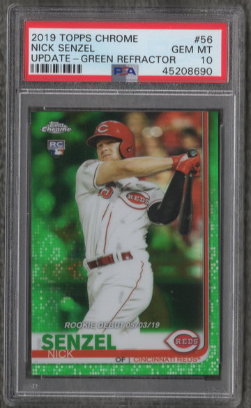 2019 Topps Chrome Nick Senzel Green # 21/99 PSA 10